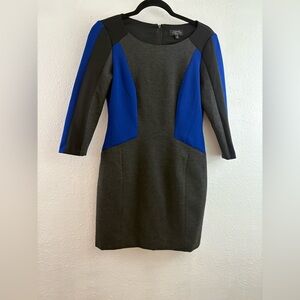 Tahari Arthur S. Levine colorblock sheath dress three-quarter sleeves 4P